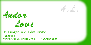 andor lovi business card